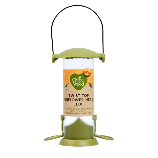 Chapel Wood Twist Top Sunflower Heart Feeder - 20cm - 399453