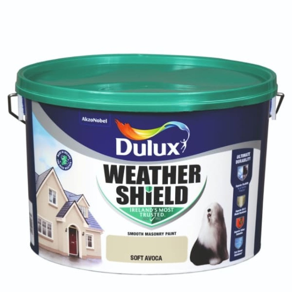 Dulux Weathershield Smooth Masonry 10L in Soft Avoca - 75641