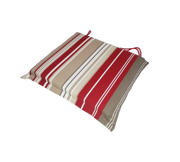 Garden 2 Seat Pads 5cm Valance Red Strip - 391445