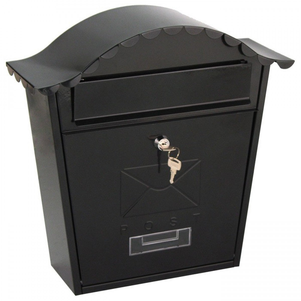 Manor Post Box Traditional Black Steel - 643136