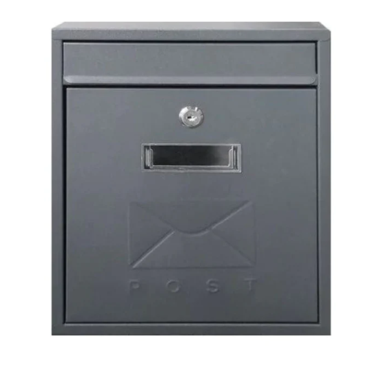 Manor Grey Steel Postbox - 643138