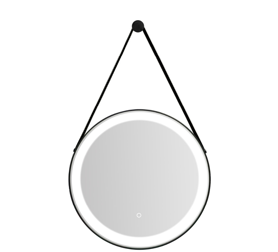 Florence Black Round LED Mirror 60cm - 35181