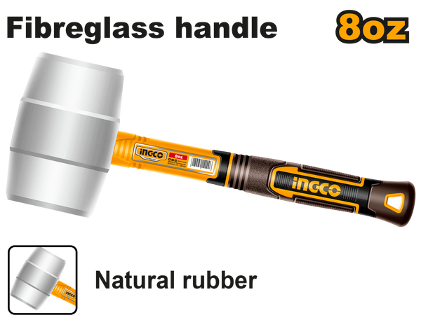 INGCO RUBBER MALLET FIBREGLASS HANDLE 8OZ - 5799484