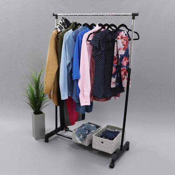JVL ADJUSTABLE CLOTHING RAIL/GARMENT RACK - 645202