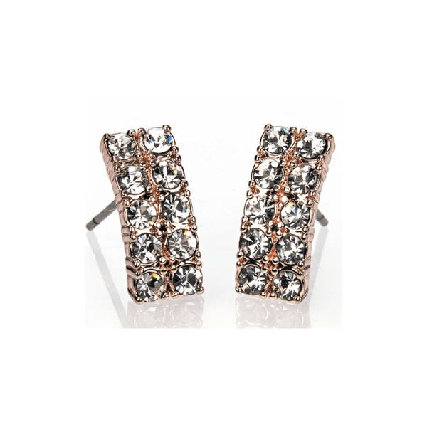 Newgrange Living Rose Gold Diamante Bar Earrings - 72822