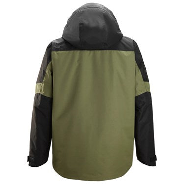 Snickers 1104 Waterproof Insulated Jacket Khaki Green/Black