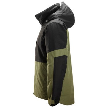 Snickers 1104 Waterproof Insulated Jacket Khaki Green/Black