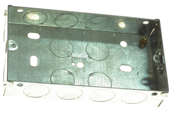 POWERMASTER 2 GANG 25 MM FLUSH METAL BOX - 626345