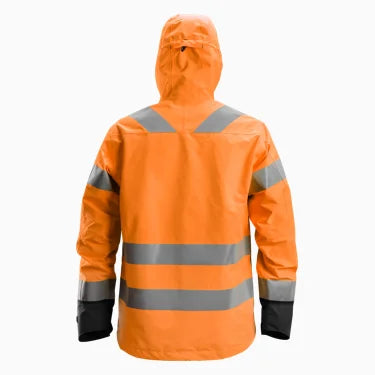 Snickers High-Vis Waterproof Shell Jacket Class 3 Hi-Viz Orange/Black
