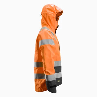 Snickers High-Vis Waterproof Shell Jacket Class 3 Hi-Viz Orange/Black