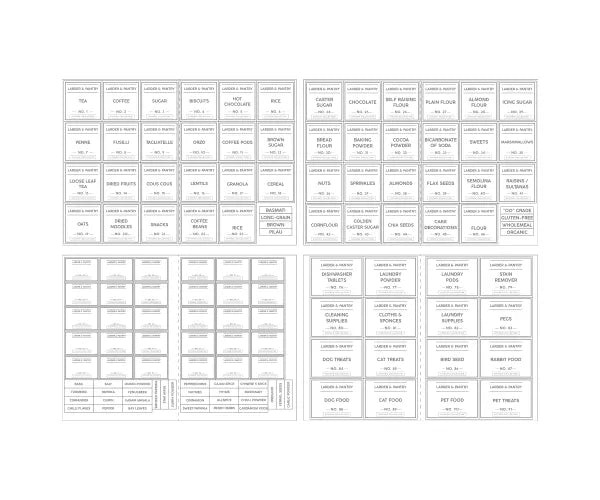TYPHOON PANTRY LABEL SET OF 4 - 644814