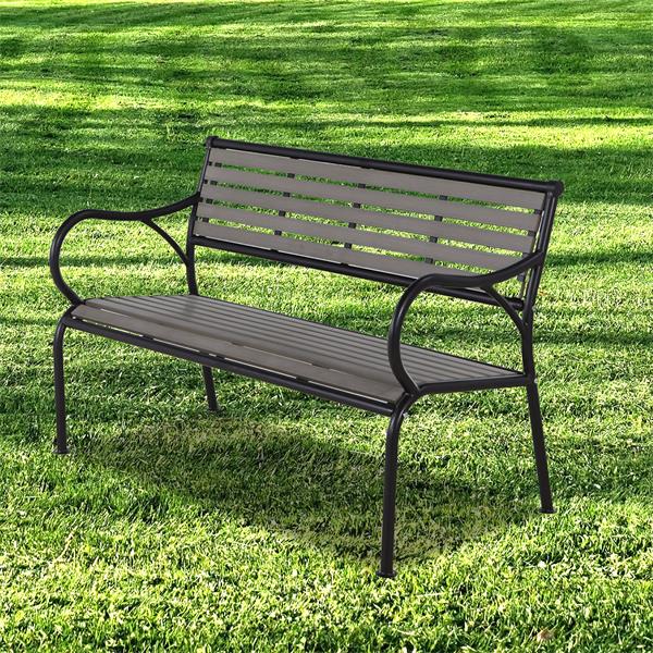 Polywood Slatted Grey Bench - 3900469