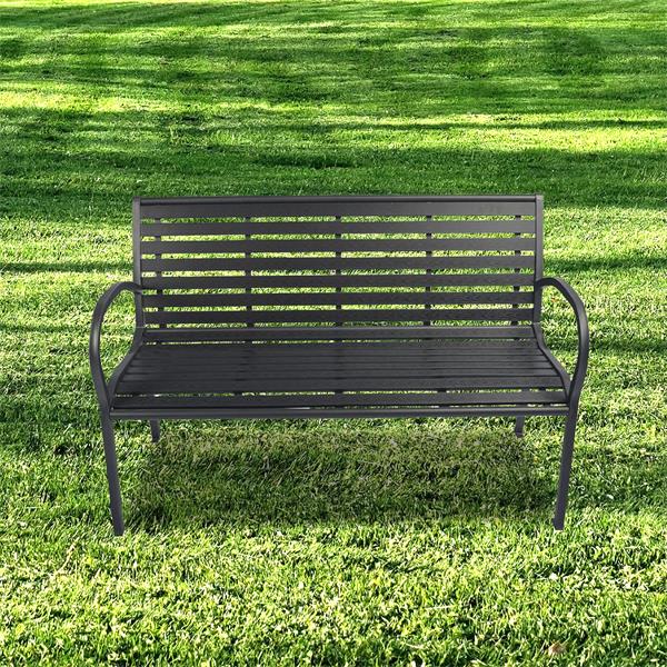 Polywood Slatted Black Bench - 3900473
