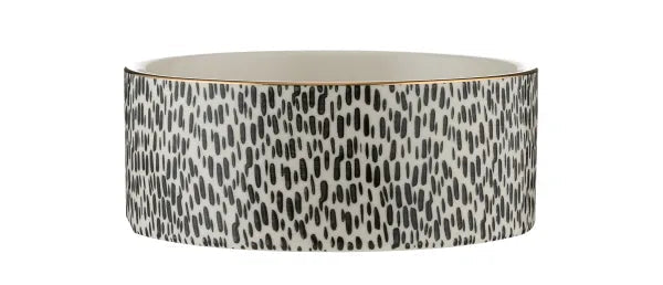 SPLATTER WITH GOLD RIM PET BOWL 15X5CM - 6440019