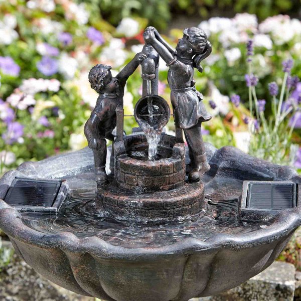 Solar Powered Tipping Pail Fountain - 390753
