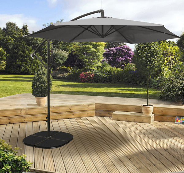 The Garden Collection 3m Overhang Parasol Grey - 391133