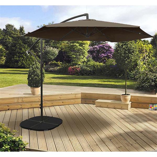The Garden Collection 3m Overhang Parasol Taupe - 391132