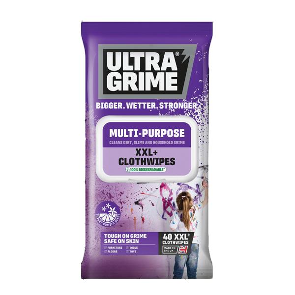 Ultra Grime Multi-Purpose Pomelo Scented Clothwipes XXL+ 40Pk - 6700058