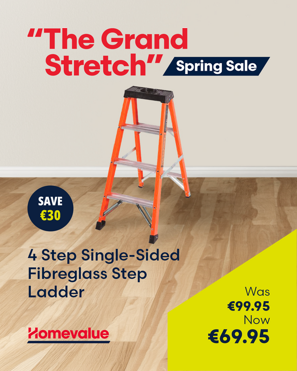 Home Decor 4 Step Single-Sided Fibreglass Step Ladder- 730077