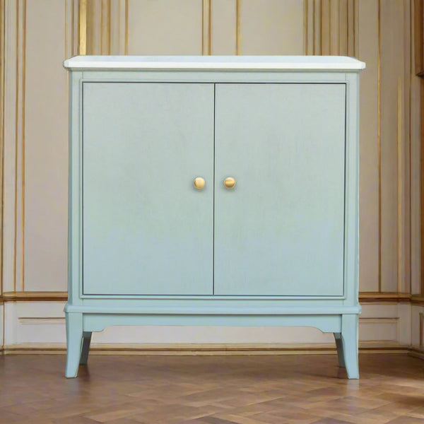 MONROE 2 DOOR CABINET W/MARBLE TOP SAGE - 641134