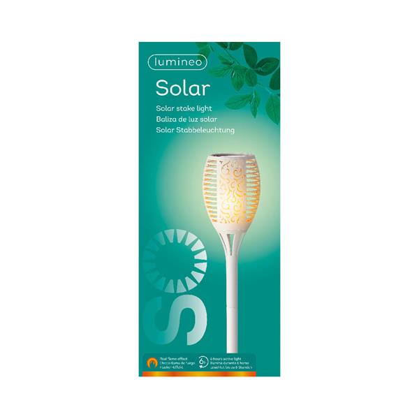 Lumineo Solar Torch Fire Flame Effect White - 391302