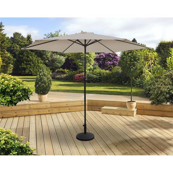 The Garden Collection Beige 3M Steel Parasol W/Crank - 391235