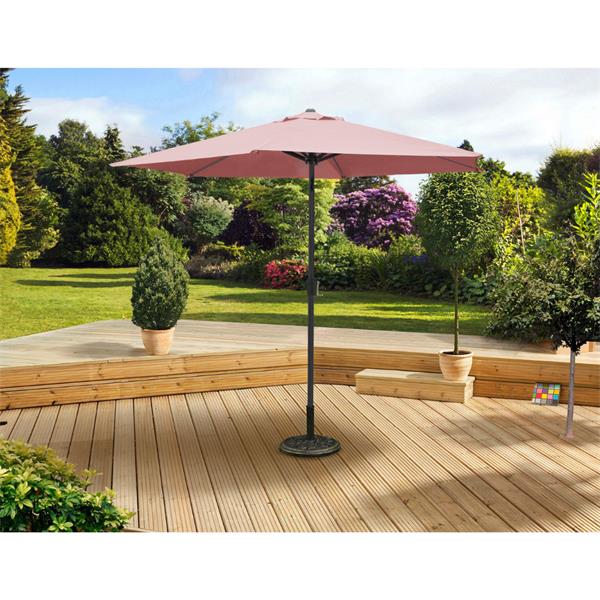 The Garden Collection Coral 3M Steel Parasol W/Crank - 391236