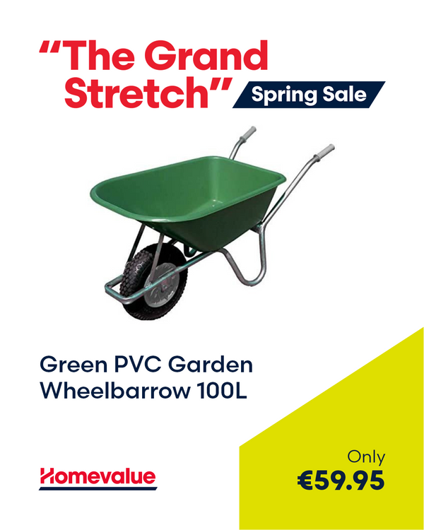 100L Green PVC Garden Wheelbarrow - 65WHEELGP