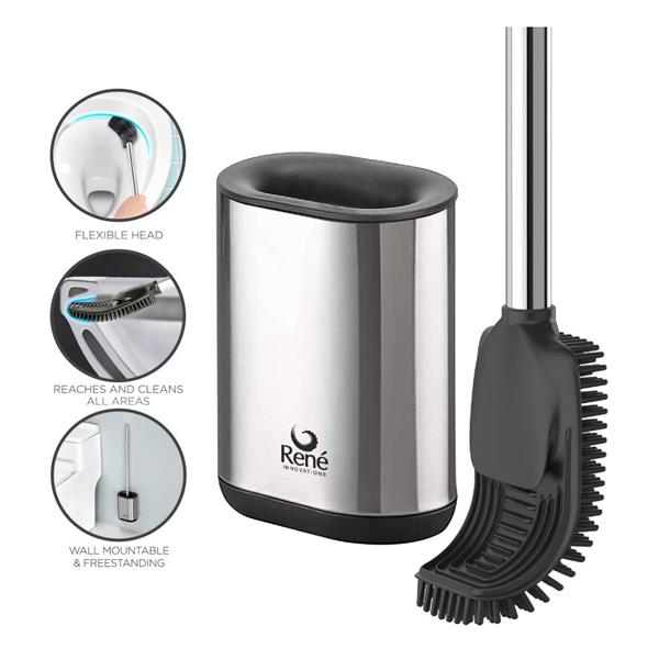 René Innovations Silicone Toilet Brush Stainless Steel - 359922