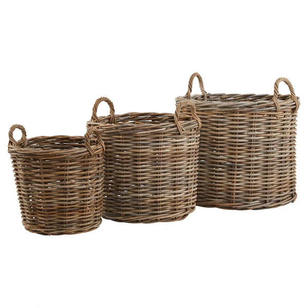Set of 3 Round Kubu Baskets - 641117