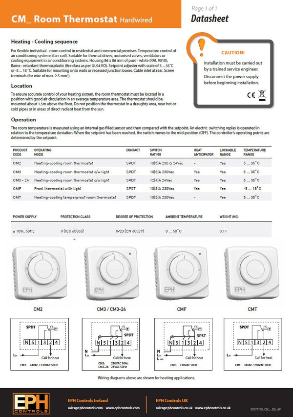 EPH CM2 Room Thermostat - 420852