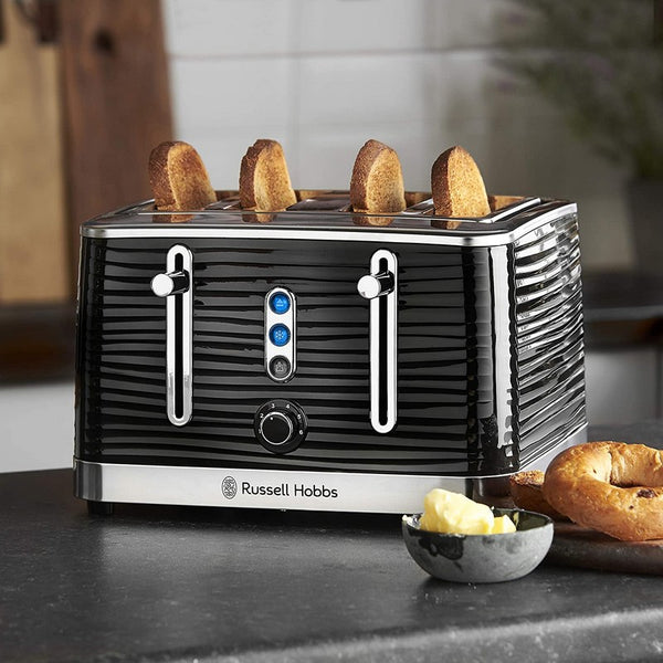 RUSSELL HOBBS INSPIRE BLACK 4 SLICE TOASTER - 6424386
