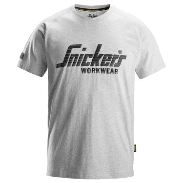 SNICKERS 2590 GREY MELANGE LOGO T-SHIRT