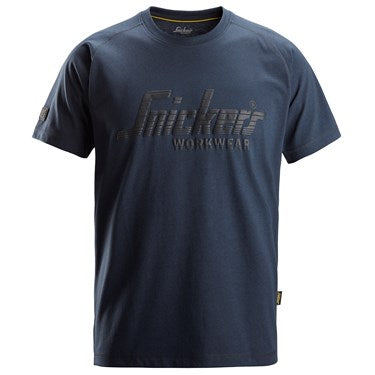 SNICKERS 2590 DARK NAVY MELANGE LOGO T-SHIRT