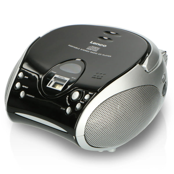 LENCO SCD-24 Black/Silver Portable stereo FM radio with CD player - 611025