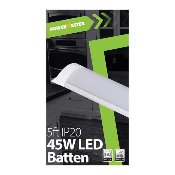 POWERMASTER 5FT IP20 45W LED BATTEN 3600 LUMENS - 6215077