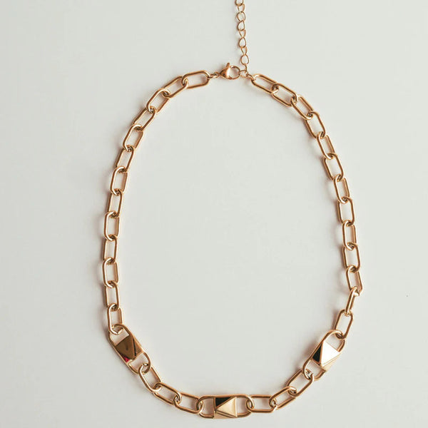 Santon Collection Gold-Plated Geometric Link Necklace - 723054