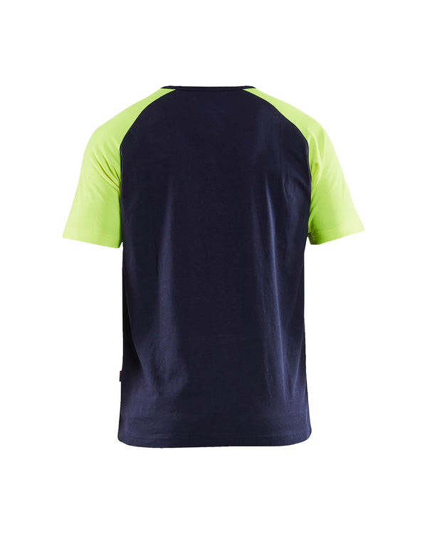 BLAKLADER NAVY/HI-VIS YELLOW T-SHIRT 3515