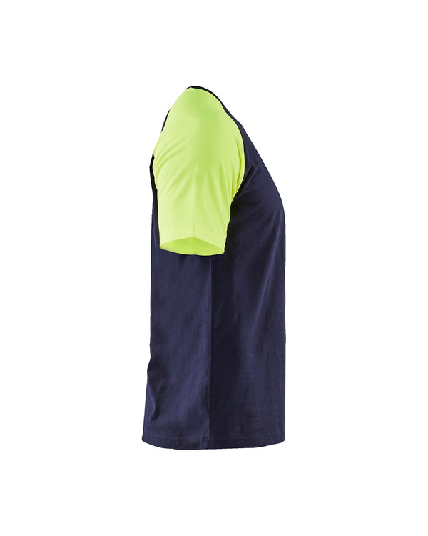 BLAKLADER NAVY/HI-VIS YELLOW T-SHIRT 3515