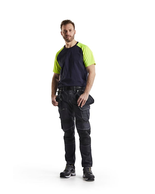 BLAKLADER NAVY/HI-VIS YELLOW T-SHIRT 3515