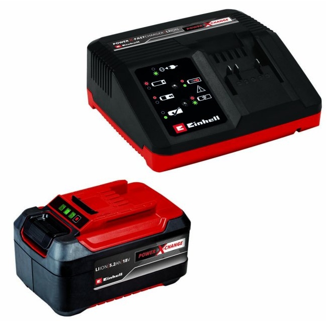 Einhell Power X-Change 18V 5.2Ah Battery & Charger Kit - 393433 ...