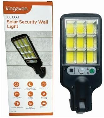 Kingavon 108 COB Solar Security Wall Light - 62203