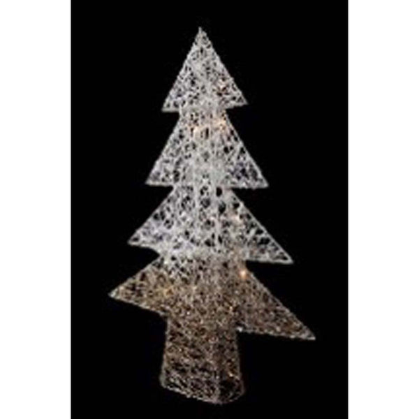 Woven Tree 80cm with 20 Warm White BO LED Gold and White - 6615703
