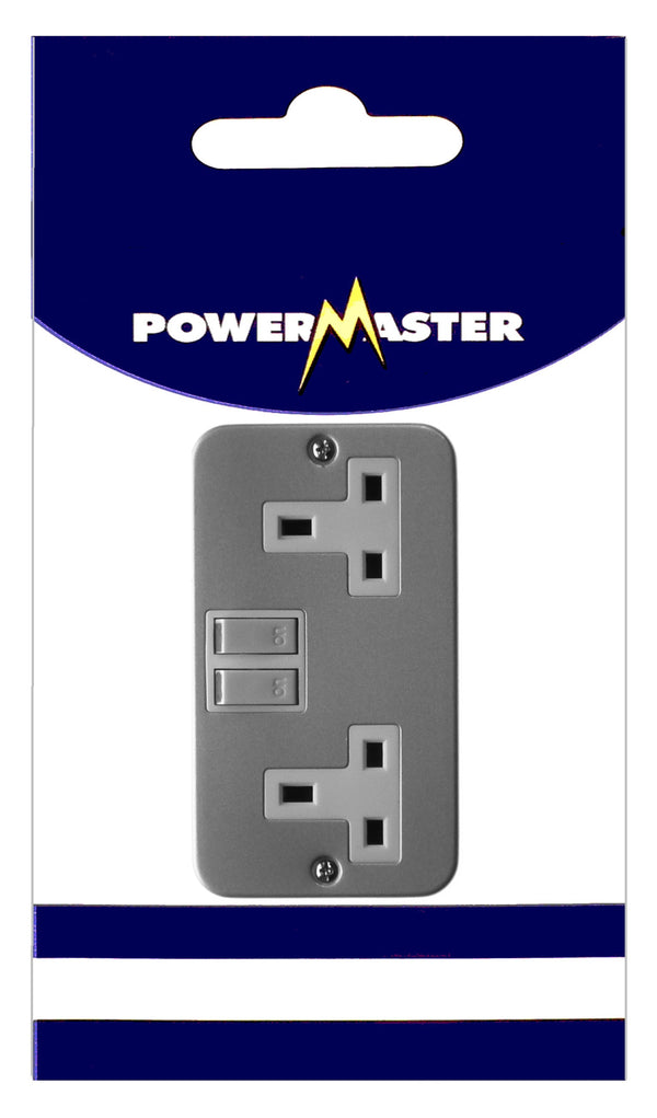 POWERMASTER 2 GANG 13 AMP SWITCHED METALCLAD SOCKET - 626348