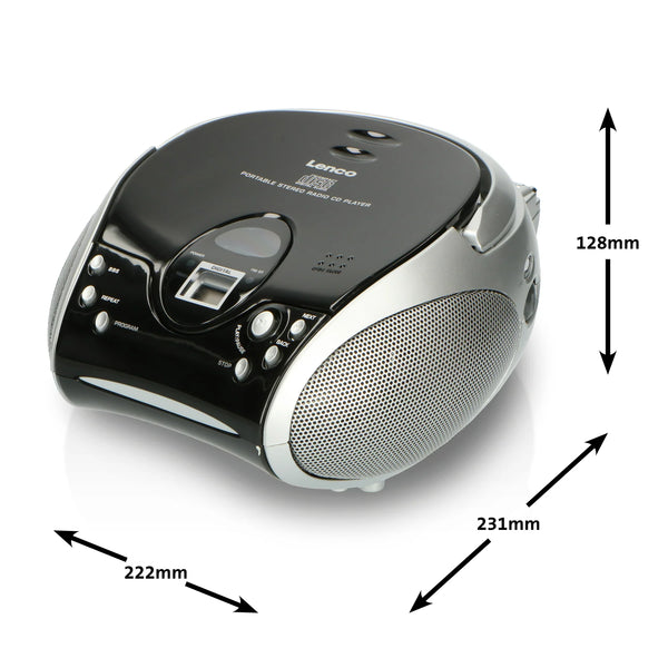 LENCO SCD-24 Black/Silver Portable stereo FM radio with CD player - 611025