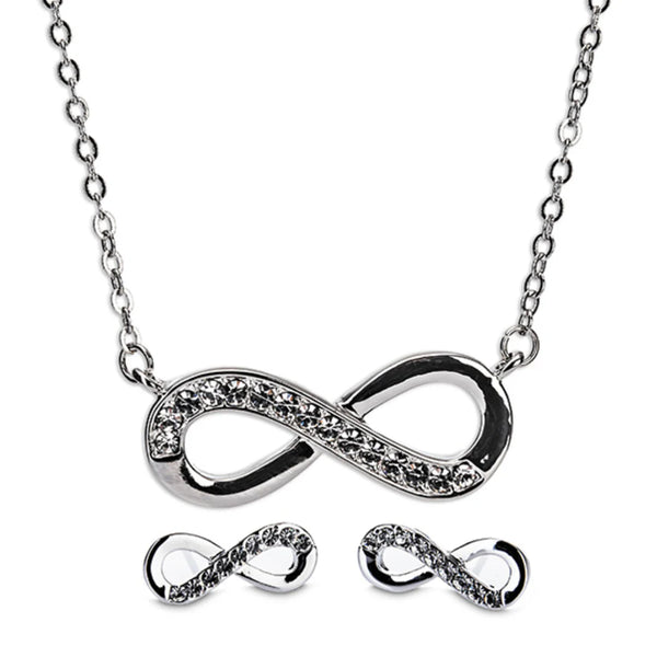 Newgrange Living Silver Infinity Necklace & Earring Set - 72752