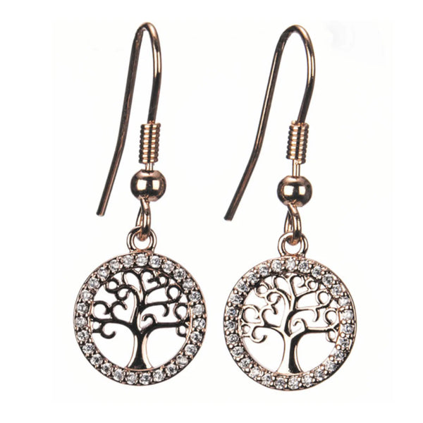 Newgrange Living Rose Gold Tree of Life Earrings - 72814