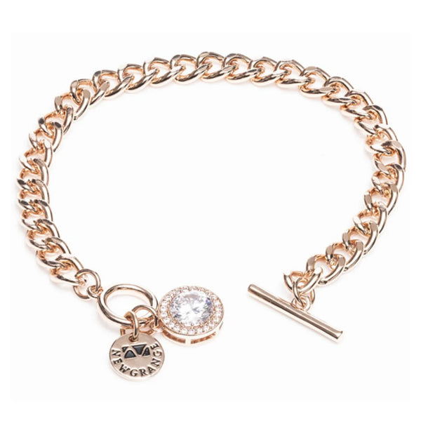 Newgrange Living Rose Gold White Stone and Diamante Bracelet - 72805