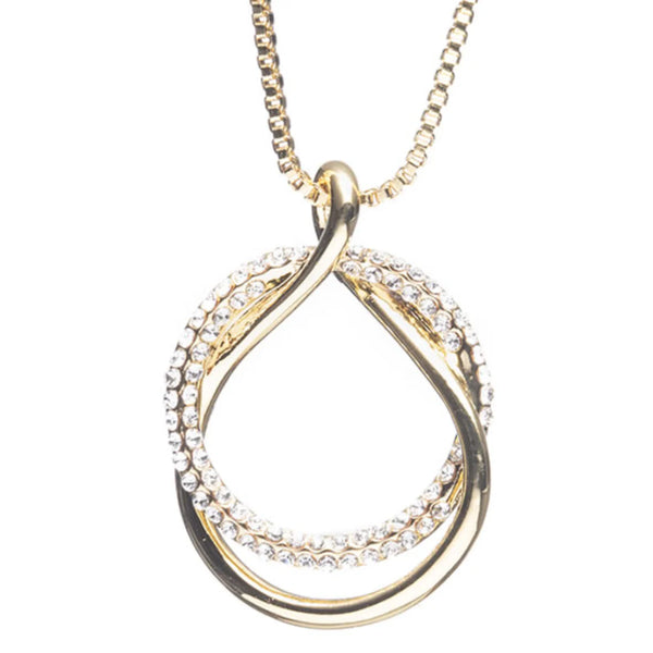 Newgrange Living Gold Diamante Loop Pendant Necklace - 72708