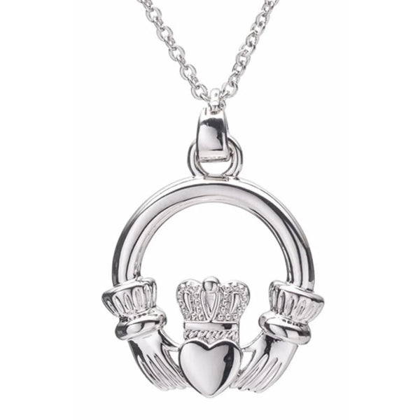 Newgrange Living Silver Claddagh Pendant Necklace - 72717